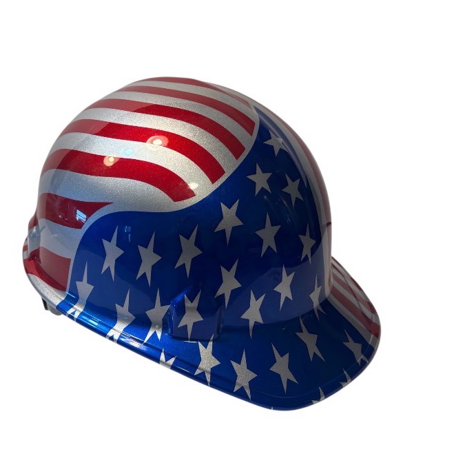 Jackson Patriotic American Flag Men's Hard Hat - Red, Blue, White